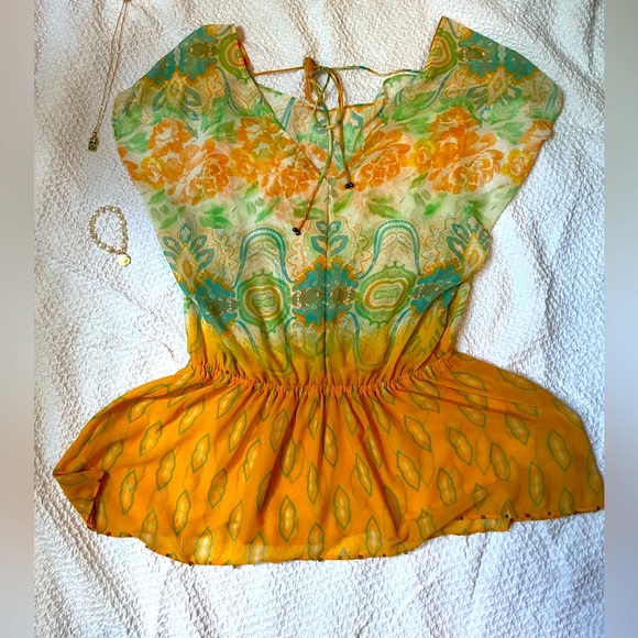 FREE PEOPLE TIE BACK SHEER TUNIC - Picture 2 of 7